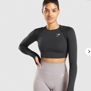 Black Gymshark vital seamless crop top. Size M